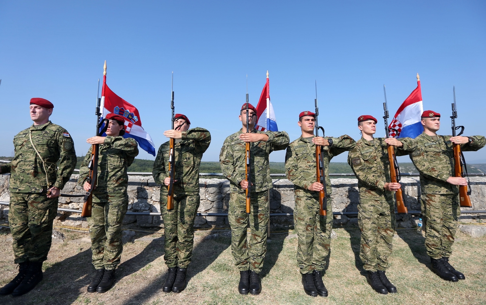 Generalna proba na kninskoj tvrđavi uoči svečane proslave 23. obljetnice VRO Oluja