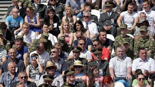 Svečano postrojavanje na stadionu u Kranjčevićevoj u povodu Dana Oružanih snaga Republike Hrvatske. Foto. PIXSELL Svečano postrojavanje na stadionu u Kranjčevićevoj u povodu Dana Oružanih snaga Republike Hrvatske. Foto. PIXSELL