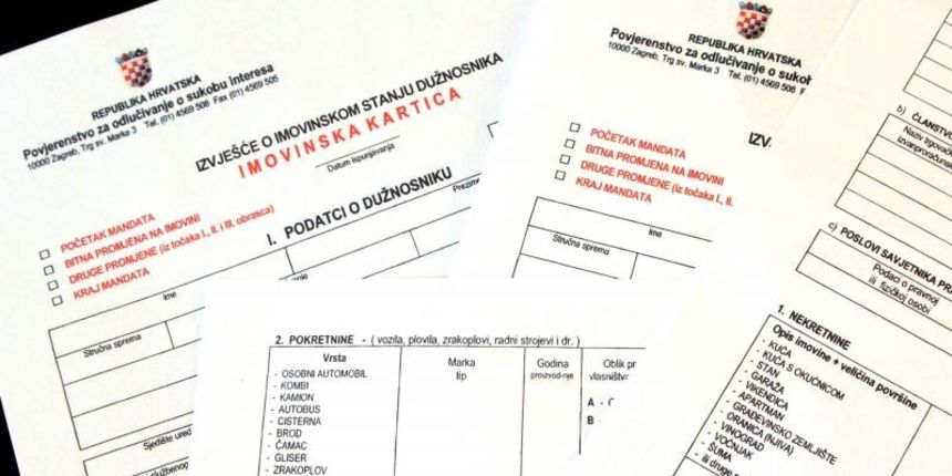 Obrazac imovinske kartice. Photo: Dusko Jaramaz/PIXSELL