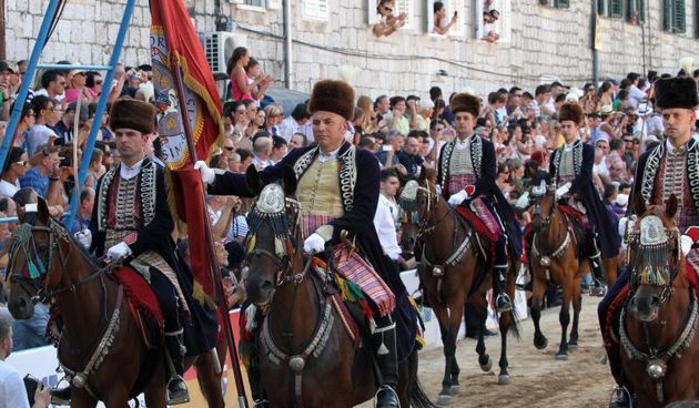 04.08.2013., Sinj – Uz prisustvo drzavnog vrha odrzana tradicionalna 298. Sinjska alka. Ivo Josipovic, Milan Bandic, Ante Gotovina, Josip Leko, Nenad Stazic. Photo: Ivana Ivanovic/PIXSELL