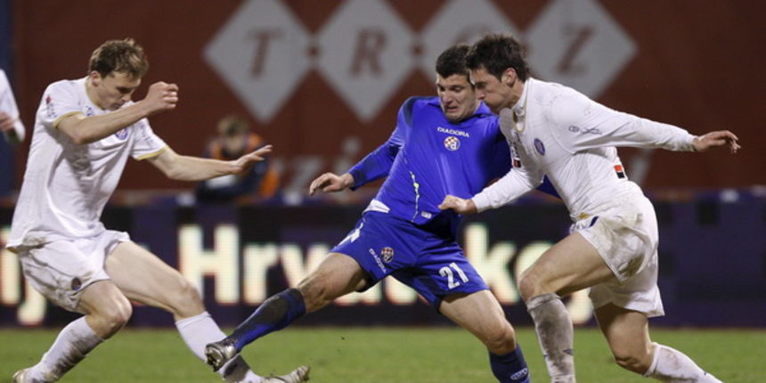 Zagreb, 190311. Stadion u Maksimiru. 22. kolo. prve Hrvatske nogometne lige. Utakmica Dinamo – Hajduk. Na slici: Fatos Beqiraj u akciji. Foto: Goran Mehkek / Cropix