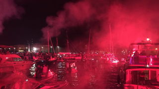 Doček zlatnih zadarskih olimpijaca Šime Fantele i Igora Marenića: Bakljada na brodovima od Vitrenjaka do Morskih orgulja. Foto: Tija Malik Doček zlatnih zadarskih olimpijaca Šime Fantele i Igora Marenića: Bakljada na brodovima od Vitrenjaka do Morskih orgulja. Foto: Tija Malik