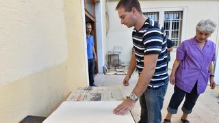 Smočena građa Znanstvene knjižnice Zadar suši se na suncu Smočena građa Znanstvene knjižnice Zadar suši se na suncu