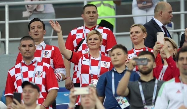 Kolinda Grabar-Kitarović prati Vatrene na tribinama u Rusiji