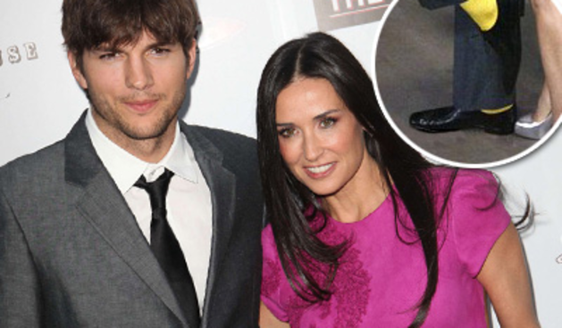 Ashton Kutcher glupirao se u žutim čarapama; Demi Moore  (Tportal.hr)