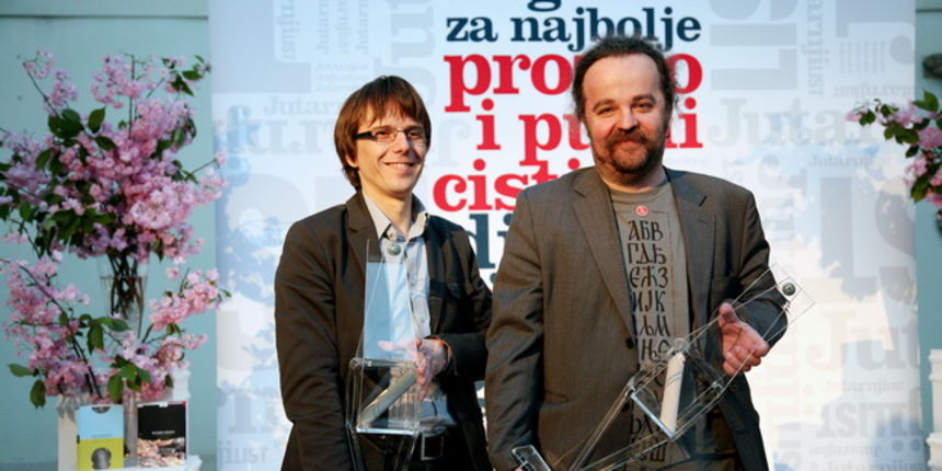 Zagreb, 280410.
Klovicevi dvori, Jezuitski trg 4. 
Dodjela nagrada Jutarnjeg lista za najbolje prozno i publicisticko djelo u 2009. godini. 
Dobitnik nagrade za prozu je Miljenko Jergovic a najbolji publicist je Miro Kovac za kojeg je nagradu preuzeo Sead