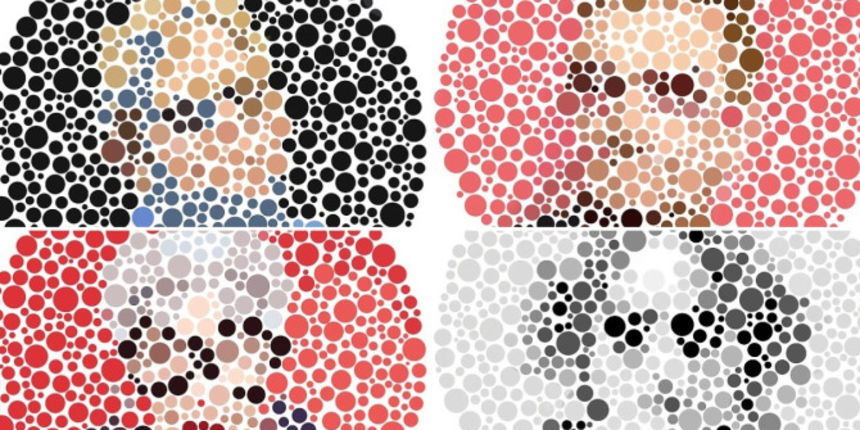 Optičari tvrde kako jedan bizaran test može pokazati jeste li jedan od milijuna ljudi koji su slijepi za boje. Inače ćete nešto slično vidjeti u očnim klinikama, samo što su ondje u igri brojevi unutar točkaste pozadine.