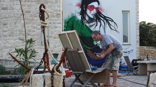 Street Art umjetnik Finbarr Fin DAC stvara u Ražancu, Foto: Nenad Nešović Street Art umjetnik Finbarr Fin DAC stvara u Ražancu, Foto: Nenad Nešović