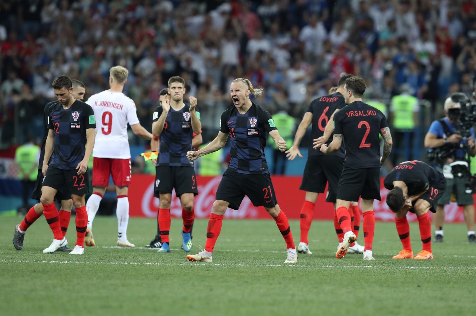 Niznji Novgorod, Rusija – Svjetsko nogometno prvenstvo 2018., osmina finala, Hrvatska – Danska 4-3 (1-1, 1-1).