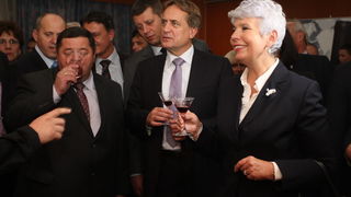 Zadar, 031111. 
Hotel Kolovare.
Predsjednica Vlade RH  Jadranka Kosor u drustvu svojih ministara Bozidara Kalmete, Petra Cobankovica, Jasena Mesica i Branka Bacica otvorila je 21. medjunarodnu manifestaciju vinogradara i vinara Sabatina 2011.
Na slici: Pe