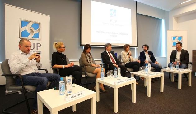 U prostorijama HUP-a odrzana je konferencija pod naslovom Prestavljanje cjelovite kurikularne reforme. Na konferenciji su sudjelovali Boris Jokic, Nenad Bakic, Gordana Deranja, Zvonimir Mrsic, Vedrana Miholic, Ivana Borcic. Photo: Jurica Galoic/PIXSELL