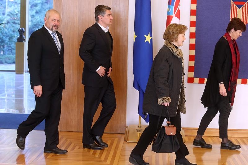 Predsjednica RH primila predstavnike Domoljubne koalicije i Hrvatska raste na konzultacije. Foto: Goran Stanzl/PIXSELL