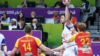 Doha, Katar – 24. svjetsko rukometno prvenstvo, 4. kolo, grupa B, Makedonija- Hrvatska. Photo: Goran Stanzl/PIXSELL
