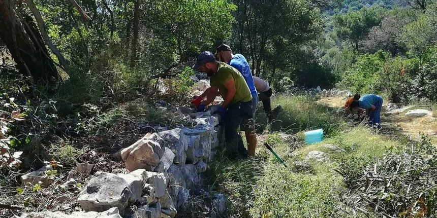 Tkon: Obnovljeno više od 50 metara suhozida na Glagoljaškoj stazi