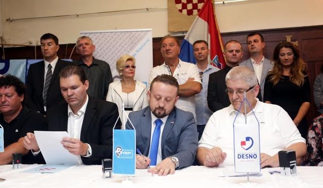 Svecano potpisivanje sporazuma stranaka clanica Domovinske koalicije, te predstavljanje zajednickih kandidata i zajednickog programa s kojim ce ta koalicija izaci na parlamentarne izbore 11. rujna. Uz HSP AS, u Domovinskoj koaliciji su, za sada, Demokrat