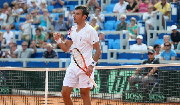13.09.2013., stadion Stella Maris, Umag – Kvalifikacije za Svjetsku skupinu Davis Cupa, Hrvatska – Velika Britanija, Ivan Dodig – Daniel Evans. Slavlje Ivana Dodiga. Photo: Sanjin Strukic/PIXSELL