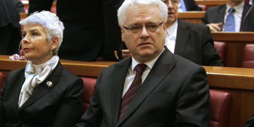 Zagreb, 101210. 
Trg Sv. Marka 6, Hrvatski Sabor.
Svecana akademija u povodu 20. obljetnice donosenja Ustava RH i 60. obljetnice potpisivanje Konvencije za zastitu ljudskih prava. 
Na slici: Branko Hrvatin Predsjednik Vrhovnog suda, premijerka Jadranka Ko