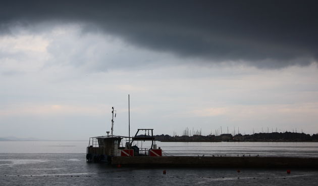 Grmljavinsko nevrijeme s obilnom kišom u Zadru 12. prosinca, Foto: Mladen Malik