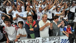 Zadar, 260513.
Dvorana Kresimira Cosica. 
3. polufinalna utakmica prvenstva Hrvatske izmedju KK Zadar i KK Cedevita.
Na fotografiji: navijaci.
Foto: Luka Gerlanc / CROPIX