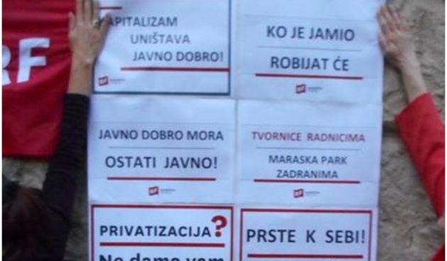 Akcija Radničke fronte: Maraska park Zadranima