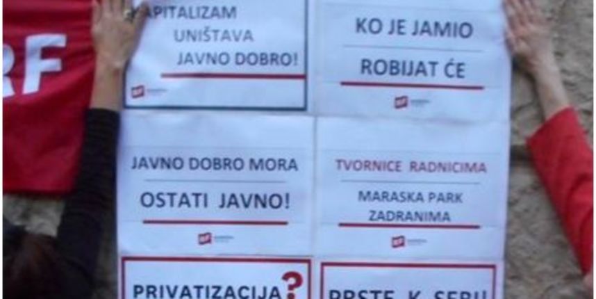 Akcija Radničke fronte: Maraska park Zadranima Akcija Radničke fronte: Maraska park Zadranima
