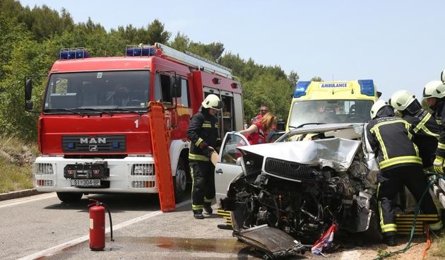 Prometna nesreća u Lugovićima kod Šibenika. Photo: Dusko Jaramaz/PIXSELL