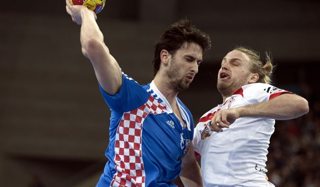 Barcelona 250113.
Gradska dvorana Palau Sant Jordi.
Svjetsko prvenstvo u rukometu za muskarce Spanjolska 2013.
Utakmica polufinala izmedju Hrvatske i Danske.
Na fotografiji: Marko Kopljar.
Foto: Ante Cizmic / CROPIX