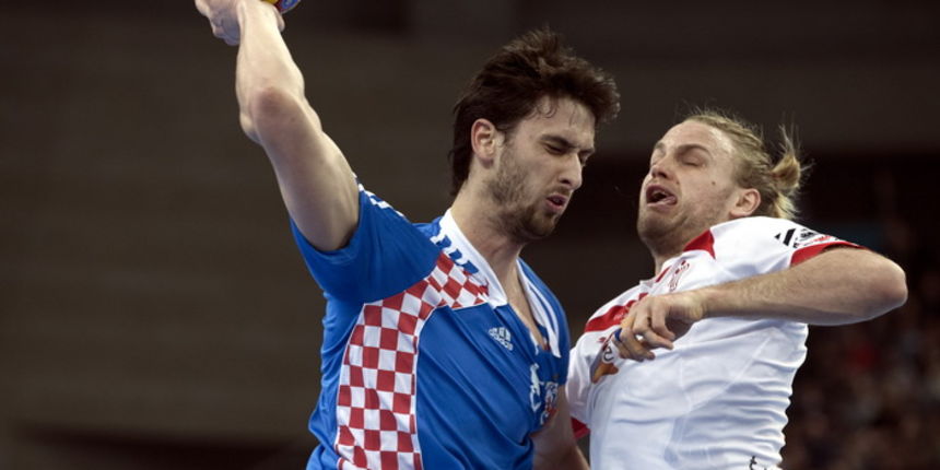 Barcelona 250113.
Gradska dvorana Palau Sant Jordi.
Svjetsko prvenstvo u rukometu za muskarce Spanjolska 2013.
Utakmica polufinala izmedju Hrvatske i Danske.
Na fotografiji: Marko Kopljar.
Foto: Ante Cizmic / CROPIX
