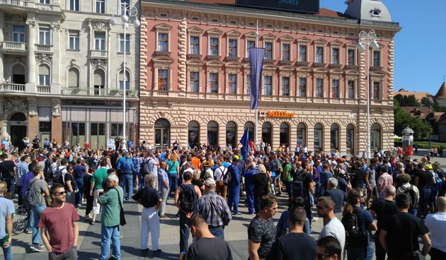 Prosvjed radnika Uljanika u Zagrebu