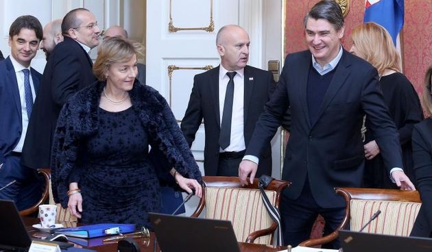 271. sjednica vlade RH. Branko Grcic, Orsat Miljenic, Vesna Pusic, Predrag Matic, Zoran Milanovic. Photo: Patrik Macek/PIXSELL