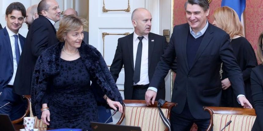 271. sjednica vlade RH. Branko Grcic, Orsat Miljenic, Vesna Pusic, Predrag Matic, Zoran Milanovic. Photo: Patrik Macek/PIXSELL