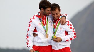 Rioe de Janeiro. Olimpijski prvaci u klasi 470, Šime Fantela i Igor Marenić. Photo. Igor Kralj/PIXSELL Rioe de Janeiro. Olimpijski prvaci u klasi 470, Šime Fantela i Igor Marenić. Photo. Igor Kralj/PIXSELL