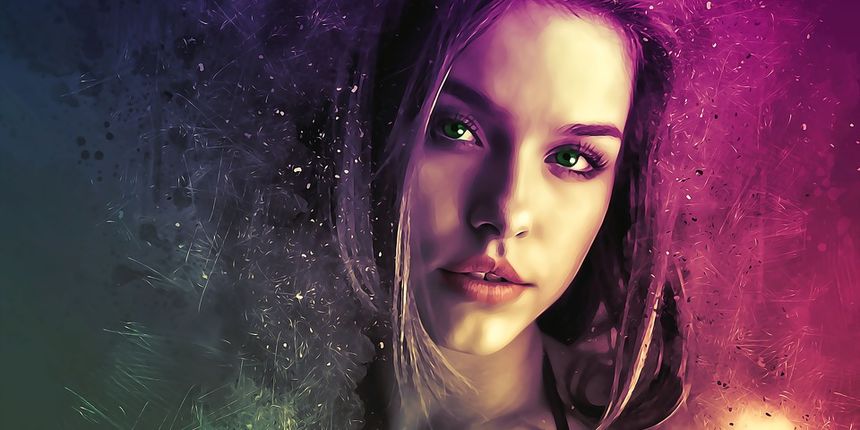 Horoskop, numerologija, fantasy, mistična žena,. lice, ljepota, djevojka