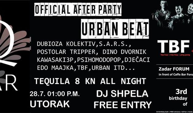 Službeni After party (TBF+M.o.r.t.) “Urban Beat” u Q baru