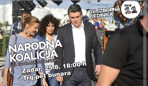 Zoran Milanović u četvrtak u Zadru predstavlja kandidate Narodne koalicije