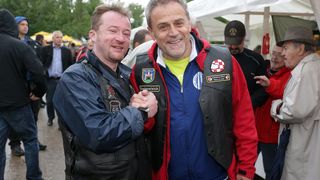 Na jezeru Jarun okupili su se motociklisti iz cijele Hrvatske u sklopu 3. karavane za zivot pod nazivom Bikeri na cesti. Velik broj motociklista zbog loseg vremena nije dosao, no pridruzio im se gradonacelnik Milan Bandic. Photo: Dalibor Urukalovic/PIXSEL