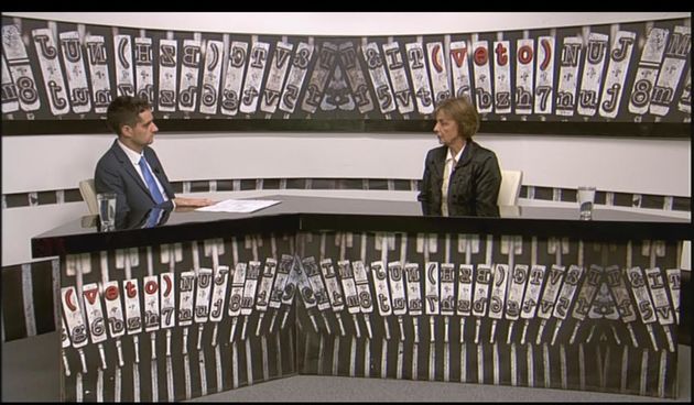 Sanjin Španović i Vesna Pusić u emisiji Veto Jabuka TV