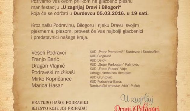 Đurđevac: Priredba “U zagrljaj Dravi i Bilogori”