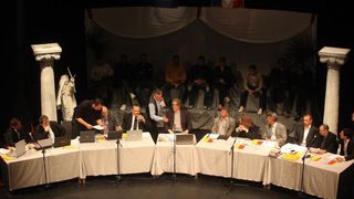 U HKK Zadar odrzana je premijera predstave pod nazivom Aktualni sat, Kulturno umjetnickog drustva Bleke i Konji. Photo: Filip Brala/PIXSELL U HKK Zadar odrzana je premijera predstave pod nazivom Aktualni sat, Kulturno umjetnickog drustva Bleke i Konji. Photo: Filip Brala/PIXSELL