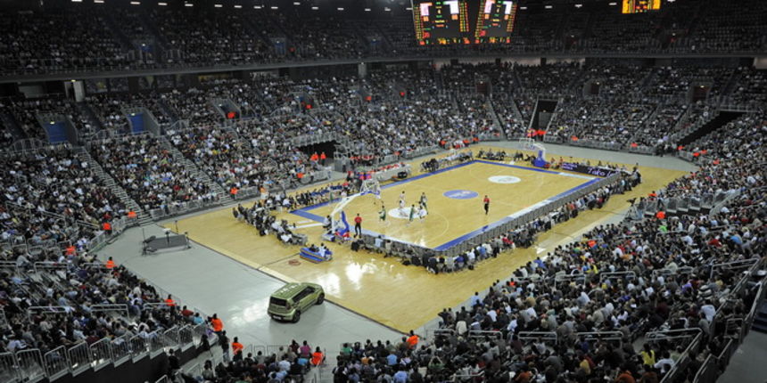 Zagreb, 230410.?Arena Zagreb.?Final four Nlb lige, zavrsnica kosarkaske regionalne lige, druga polufinalna utakmica izmedju Cibone i Olimpije Na slici: po prvi put Arena je bila domacin kosarkaskim utakmicama. Foto: Sime Sokota / CROPIX