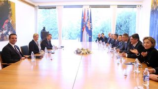 Predsjednica RH primila predstavnike Domoljubne koalicije i Hrvatska raste na konzultacije. Foto: Goran Stanzl/PIXSELL