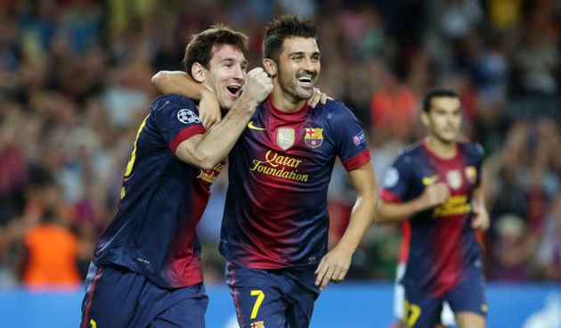 David Villa i Lionel Messi, foto: fcbarcelona.cat