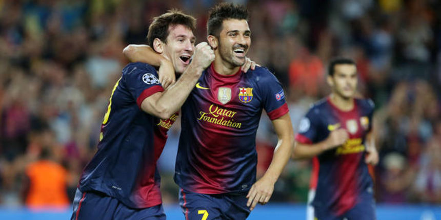 David Villa i Lionel Messi, foto: fcbarcelona.cat