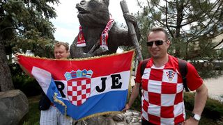 Veseli hrvatski navijači u Rostovu na Donu