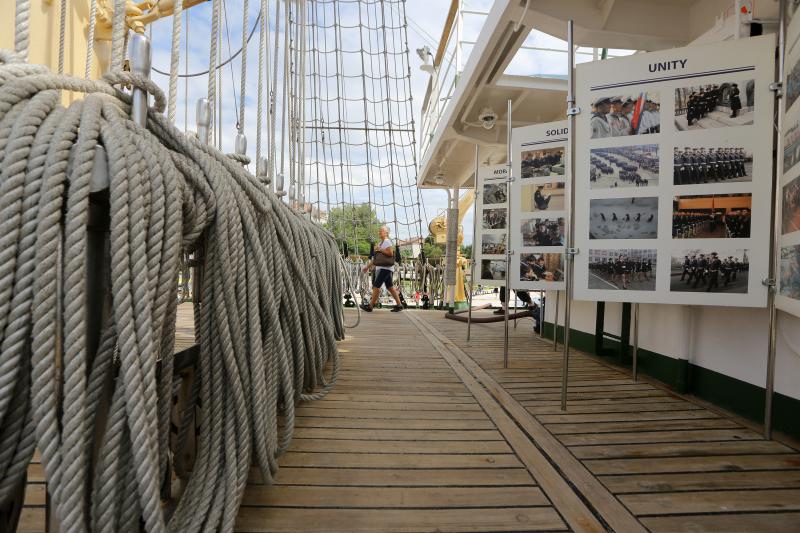 Pokraj Morskih orgulja i Pozdrava Suncu pristao je ruski skolski jedrenjak “Nadezhda”. Dug je 109 metara te ima tri jarbola. Photo: Filip Brala/PIXSELL