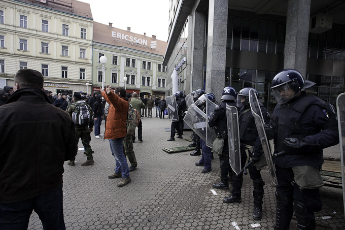 Zadarski branitelji na prosvjedu u Zagrebu 26. veljace 2011, Foto: Leo Banic Zadarski branitelji na prosvjedu u Zagrebu 26. veljace 2011, Foto: Leo Banic