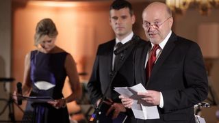 Pod potkroviteljstvom Americke gospodarske komore i americkog veleposlanstva u hotelu Sheraton odrzana je humanitarna vecera za razminiravanje. Kenneth Merten, Susan Merten, Ivan Vidakovic, Andrea Doko Jelusic. Photo: Grgur Zucko/PIXSELL