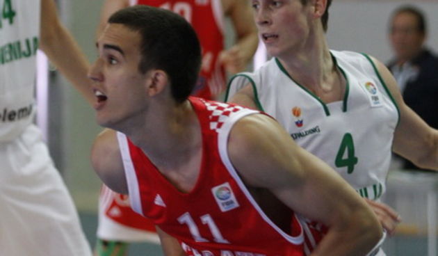 Makarska, 080710.
Dvorana GSC.
Europsko prvenstvo u kosarci za muske do 20 godina (U-20).
Utakmica izmedju Hrvatske i Slovenije.
Na slici: Batur Ivan.
Foto: Ivo Ravlic / CROPIX