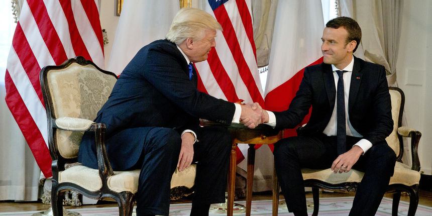 Donald Trump, Emmanuel Macron Donald Trump, Emmanuel Macron