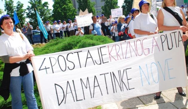 Radnice Dalmatinke – prosvjed (Foto: Index.hr)